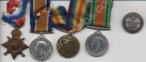 Group of four medals; 1914-1915 Star, British War