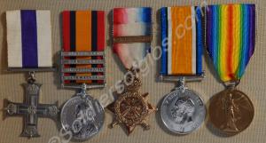 Group of five medals; Military Cross, Queen's Sout