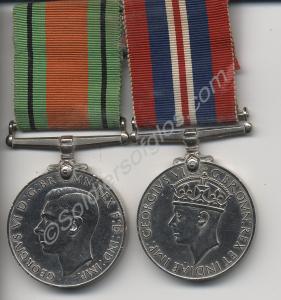 Group of two medals; 1939-1945 War Medal and Defen
