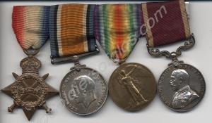 Group of four medals; 1914-1915 Star, British War