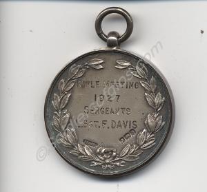 Silver shooting medal for Depot Rifle Meeting 1927