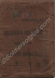 Soldier's pay book, A.B.64. Property of 9375 Priva