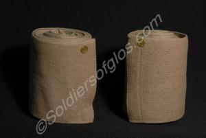 One pair of khaki short puttees. Property of 51911