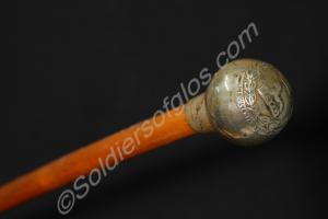 Regimental cane with crested head but no tip. Prop