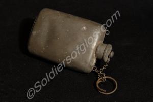Tin hip flask. Property of Lieutenant James Brown