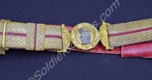 Militia Officer's gold and crimson waist belt. 3rd