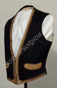 Mess waistcoat. Black with gold lace-work trim. Gu