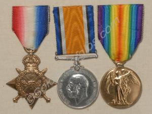 Group of three medals; 1914-1915 Star, British War