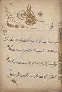 Turkish Imperial decree notifying the award of a t