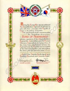 Parchment scroll commemorating the 'Bond of Friend