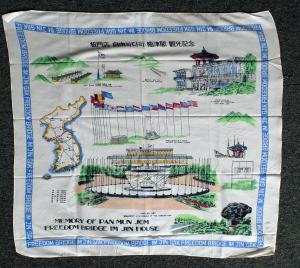 Printed silk head scarf, with a decorative border