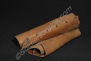 Pair of officer's brown leather leggings, with stu