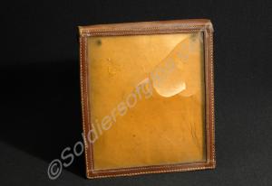 Leather map case with carrying clip, 8 inches x 9