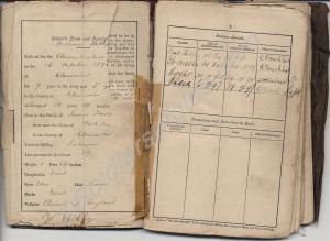 Account book and service record. 3022 Private Will