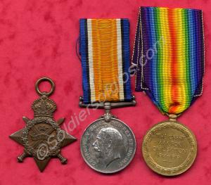 Group of three medals; 1914 Star, British War Meda