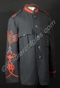 Black and red tunic with Colour Sergeant's stripes