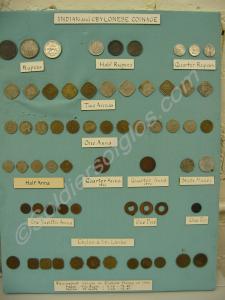 A collection of 64 Indian and Ceylonese coins, dat