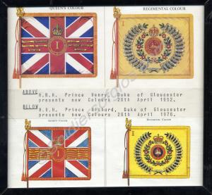 Two framed coloured illustrations of the Queen's a