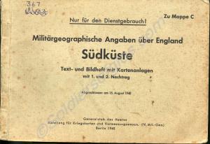 MilitÃ¤rgeographische Angaben Ã¼ber England - SÃ¼d