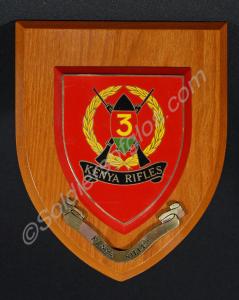 Wooden Regimental plaque of the badge of the Kenya