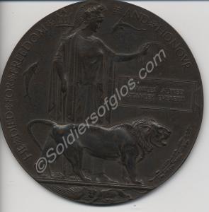 Bronze memorial plaque. Awarded to Second Lieutena