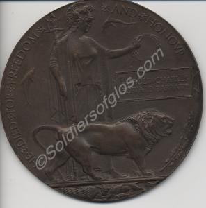 Bronze memorial plaque. Awarded to Second Lieutena