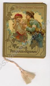 Italian calendar decorated with six coloured illus