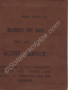 Soldier's Pay Book for Use on Active Service. 2033