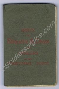 Green pocket book  - 'Hints on Etiquette and Dress