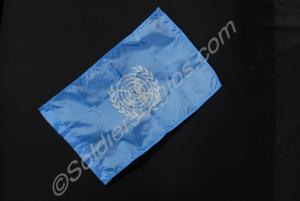 United Nations silk flag. 19 inches x 12 inches.