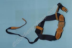 Blue serge sword belt and sling with leather fitti