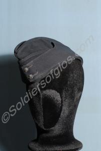 Blue side cap with post horn buttons, no badges.