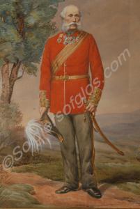 Watercolour of Colonel Frank Adams 28th North Glou