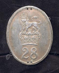 Silver oval cross belt plate, as worn by the 28th