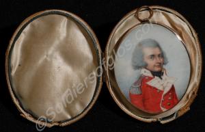 Miniature oval portrait of an unknown officer of t