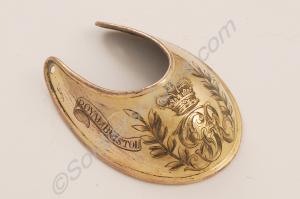 Gilt gorget,  Royal Bristol Volunteers. c.1803.