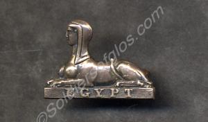 Officers' silver sphinx back badge.  Worn on bell