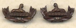 Pair of bronze officer's collar dogs for service d