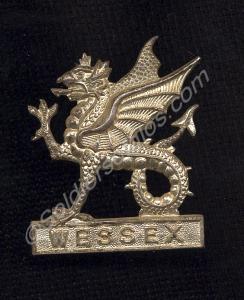 Wessex Brigade officer's silver cap badge.  c. 196