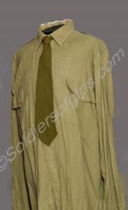 Officer's khaki shirt and tie. Worn by Colonel All