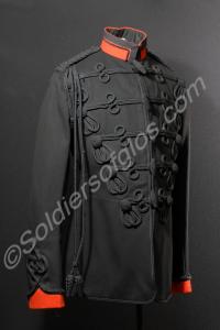 Full dress tunic, frogged and with red facings. Ep