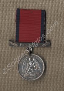 Waterloo Medal with "Peninsula" mount. Awarded to