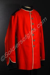 Scarlet jacket with blue facing with white piping
