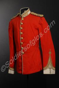 Scarlet tunic with white facings, gold braid epaul
