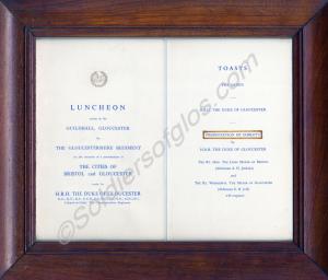 Framed invitation card for luncheon at the Guildha
