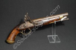 Flint-lock pistol with swivel ram-rod. 'W.R.'. c.1