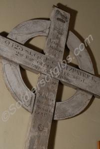 Wooden grave cross of 9423 Lance Corporal Percival