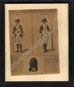 Watercolour depicting an officer and a private of