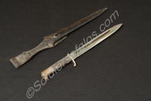 German dress bayonet and steel scabbard with frog.