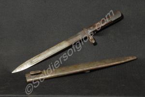 Austrian knife bayonet with steel scabbard. Hilt i